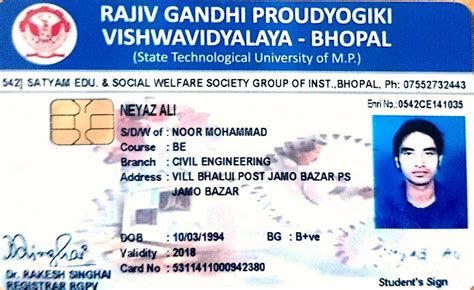 rgpv smart card download|rgpv enrollment form.